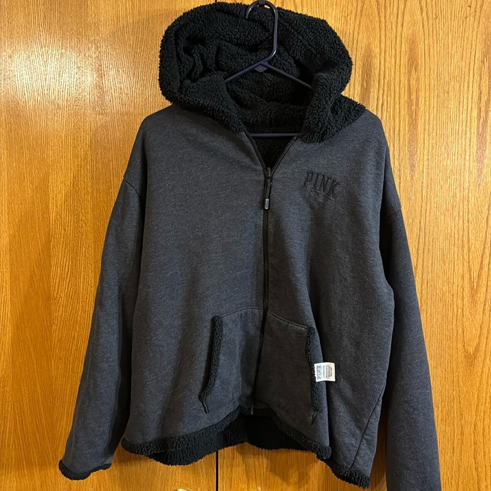 Pink zip up hoodie women’s size XL - fleece lined